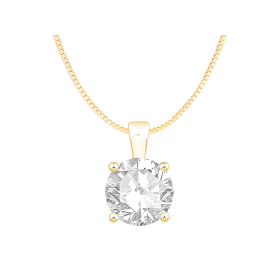 2.00ct VVS/D-E Round cut Lab Grown Diamond Solitaire Pendant