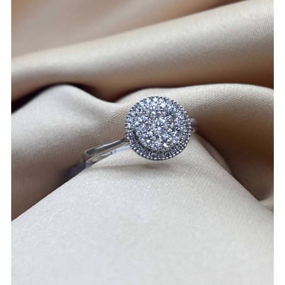0.50ct VS/E-F Round Cut Natural Diamond Cluster Ring