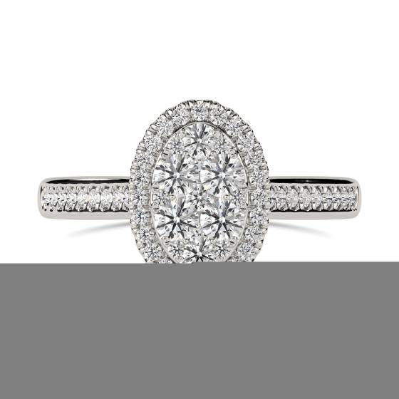 0.50ct VS/E-F Round Cut Natural Diamond Cluster Ring