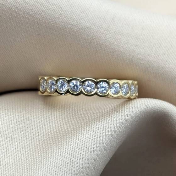 0.50ct VVS2/D-E Round Cut Lab Grown Diamond Half Eternity Ring
