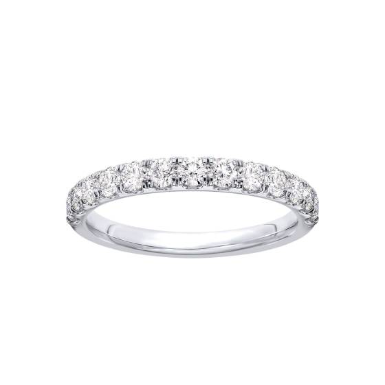 0.75ct VS/E-F Round Cut Natural Diamond Claw Set Half Eternity Ring
