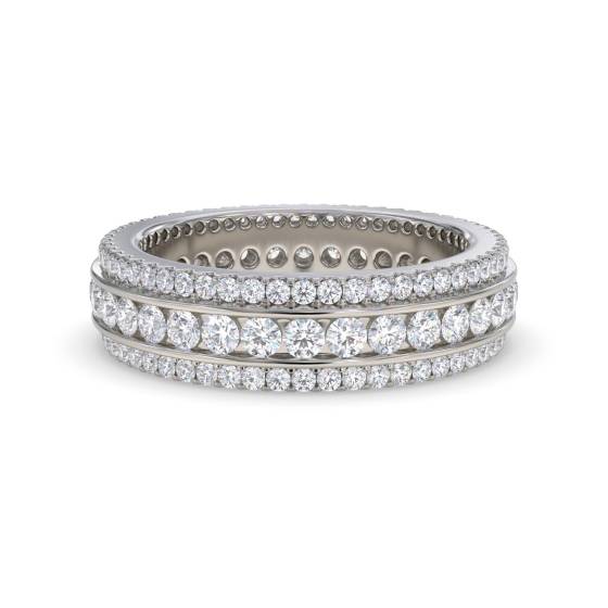 2.50ct Triple Row Diamond Full Eternity/Dress Ring