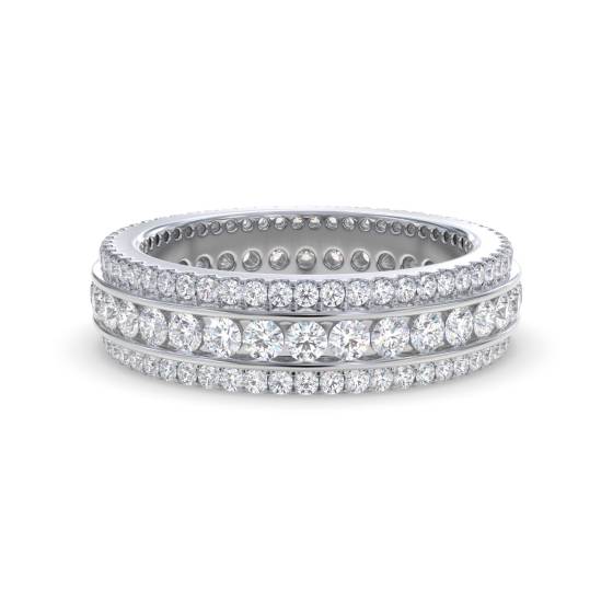 2.50ct Triple Row Diamond Full Eternity/Dress Ring