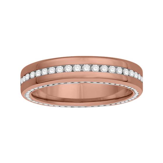 3 Sided Round Diamond Full Eternity Ring