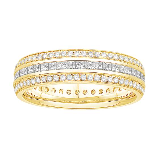 1.30ct Elegant Princess and Round Diamond Eternity Ring