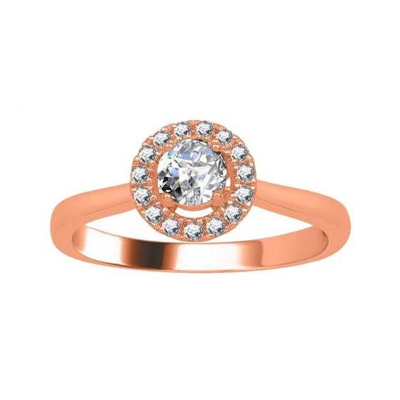 Petite Round Diamond Halo Ring