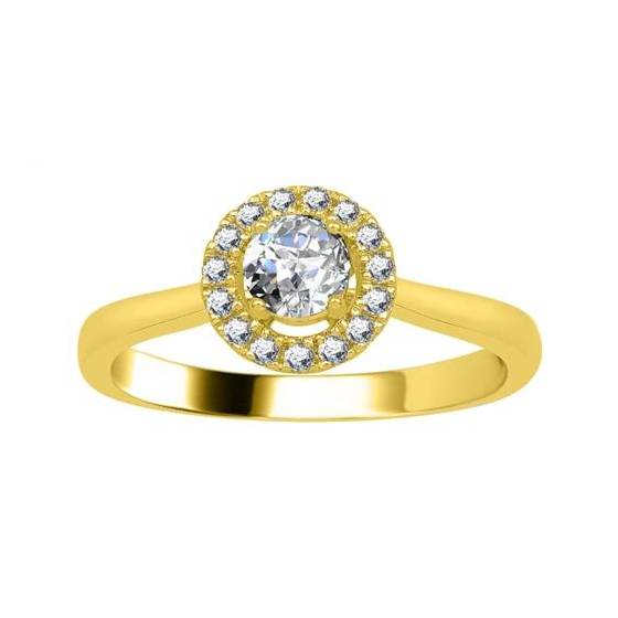 Petite Round Diamond Halo Ring