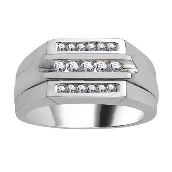 5mm Mens Round Diamond Ring
