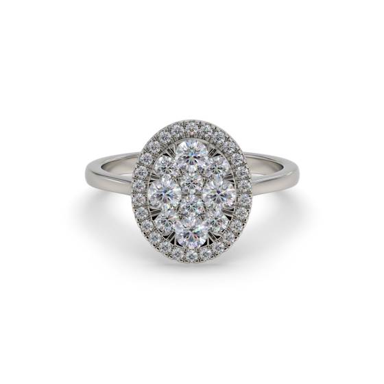 0.50ct Elegant Round Diamond Cluster Ring