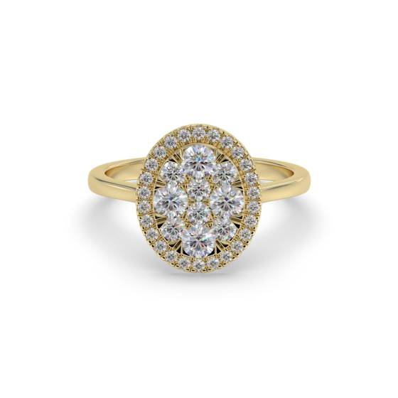 0.50ct Elegant Round Diamond Cluster Ring