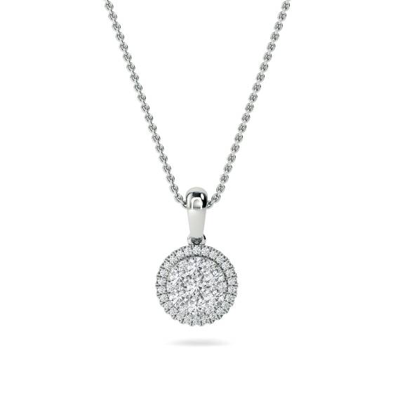 0.50ct VS/E-F Round Natural Diamond Cluster Pendant