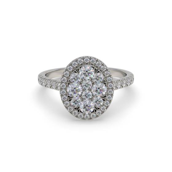 1.00ct Elegant Round Diamond Cluster Ring