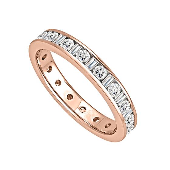 3.5mm Round and Baguette Diamond Full Eternity Ring