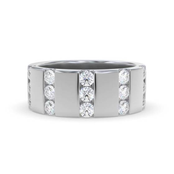 8mm Mens Round Diamond Ring