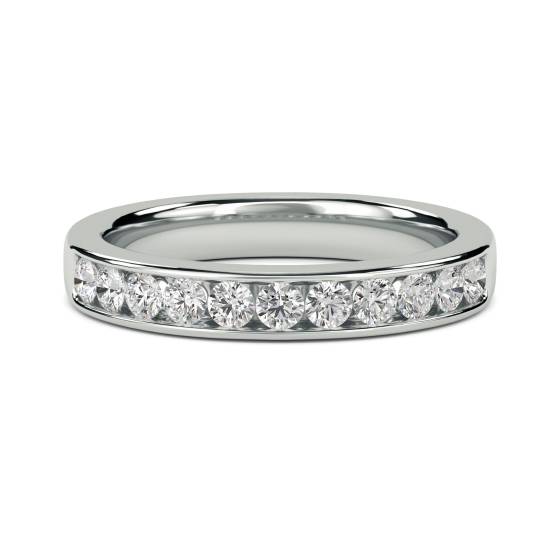 0.40ct VS/E-F 3mm Round Natural Diamond Half Eternity Ring