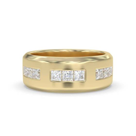 7mm Mens Princess Diamond Ring