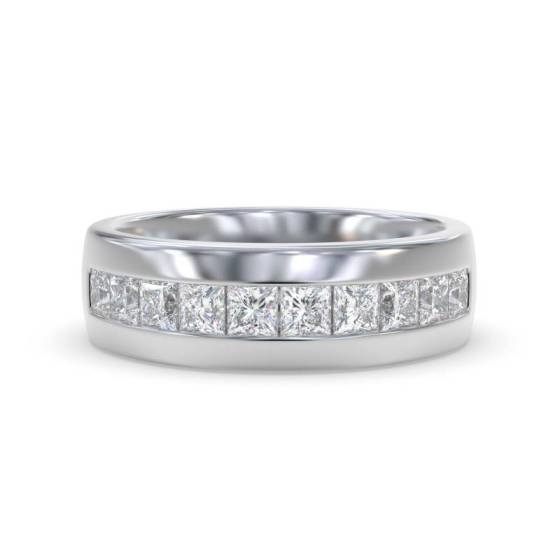 6.5mm Mens Princess Diamond Ring