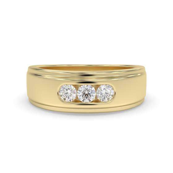 7mm Mens Round Diamond Ring