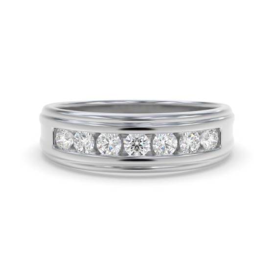 6.5mm Mens Round Diamond Ring
