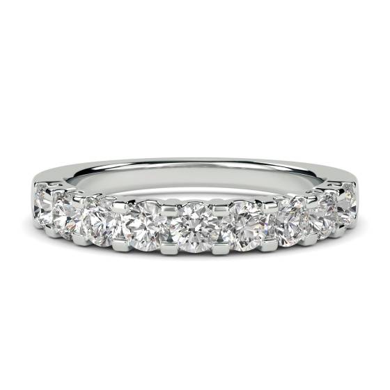 1.20ct VS/E-F Round Cut Natural Diamond Claw Set Half Eternity Ring