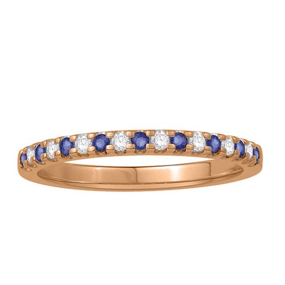 2mm Blue Sapphire and Diamond Eternity Ring