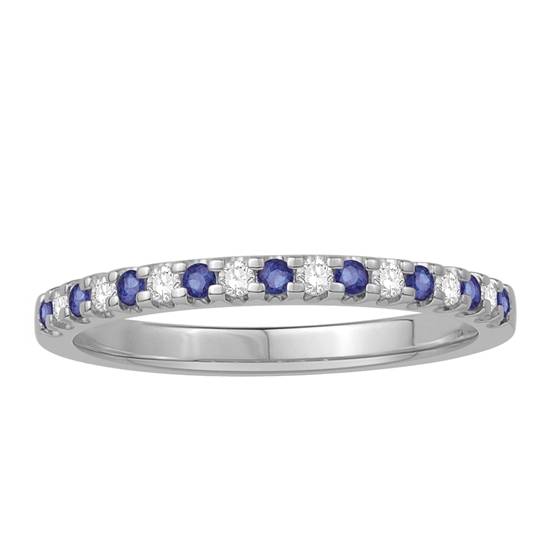 2mm Blue Sapphire and Diamond Eternity Ring