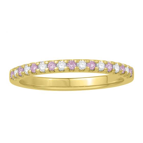 2mm Pink Sapphire and Diamond Eternity Ring