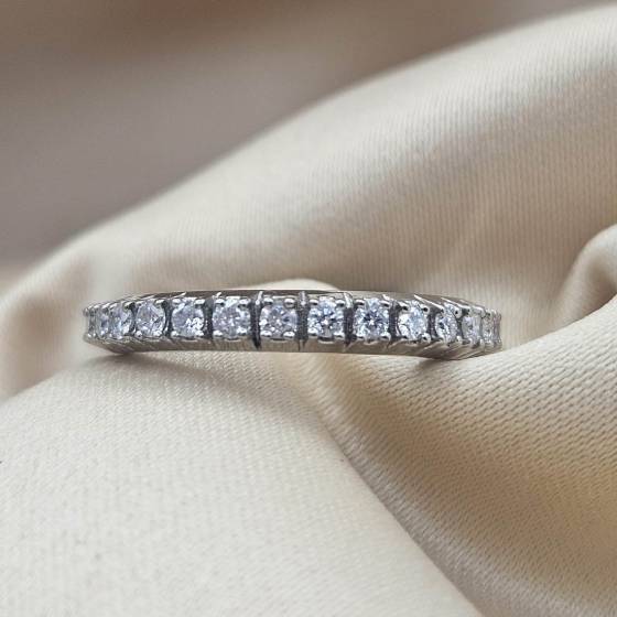 0.75ct SI/F-G Round Cut Natural Diamond Full Eternity Ring
