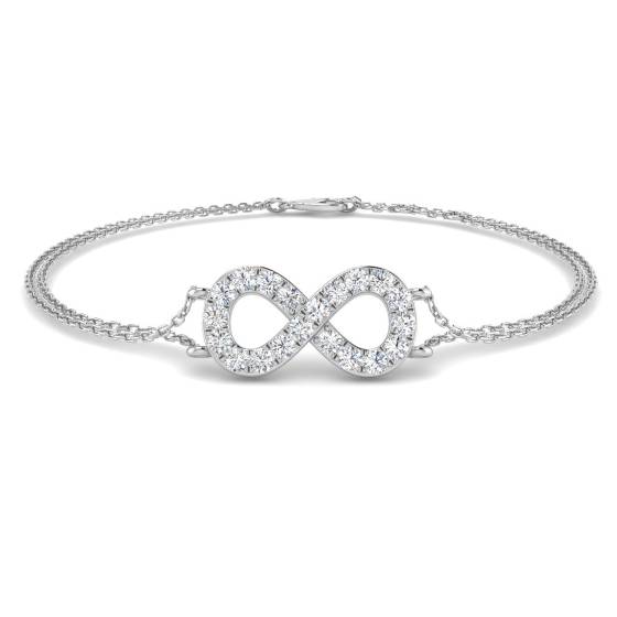 0.50ct VS/F Round cut Lab Grown Diamond Designer Bracelet in 9k White Gold
