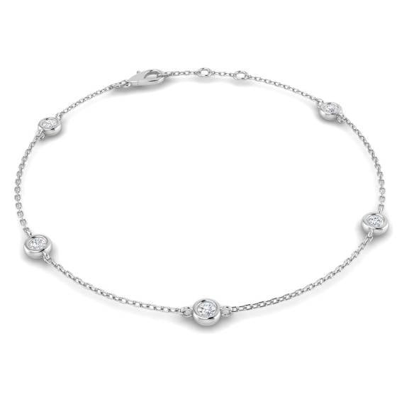0.40ct VS/F Round cut Lab Grown Diamond Spectacle Bracelet in 9k White Gold