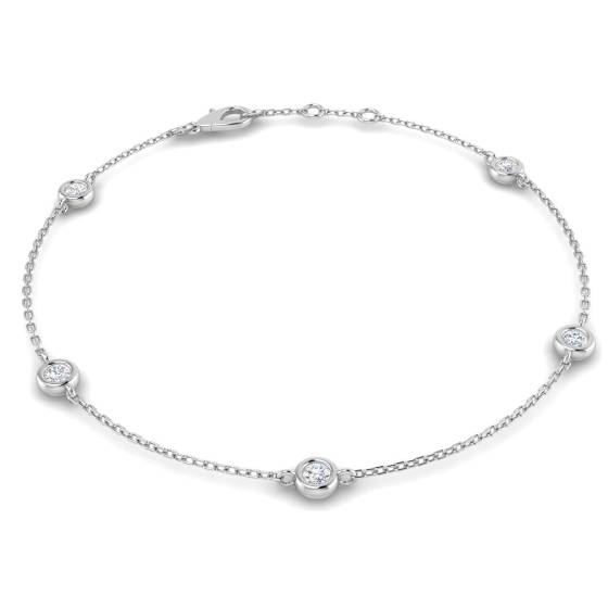 0.40ct SI1/G Round cut Natural Diamond Designer Bracelet in 18k White Gold