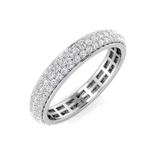 1.00ct SI1/G Round cut Natural Diamond Full Eternity Ring in 18k White Gold