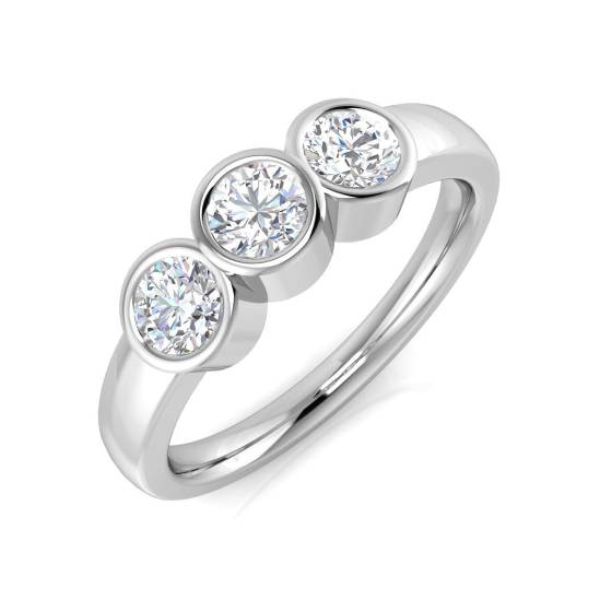 0.75ct SI1/G Round cut Natural Diamond Engagement Ring in Platinum