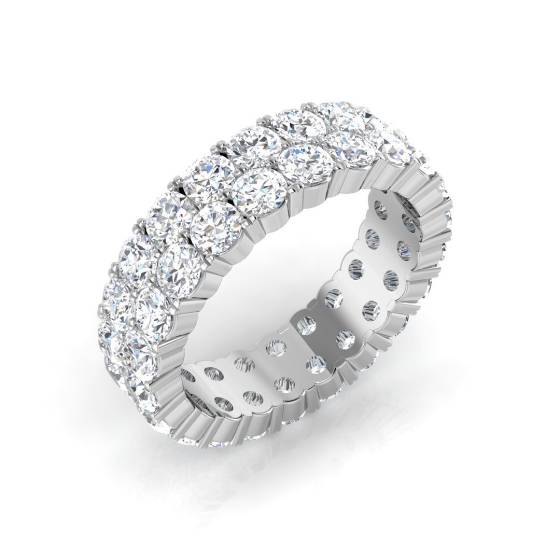 4.00ct SI1/G Round cut Natural Diamond Full Eternity Ring in Platinum