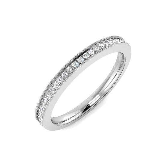 0.10ct SI1/G Round cut Natural Diamond Half Eternity Ring in Platinum