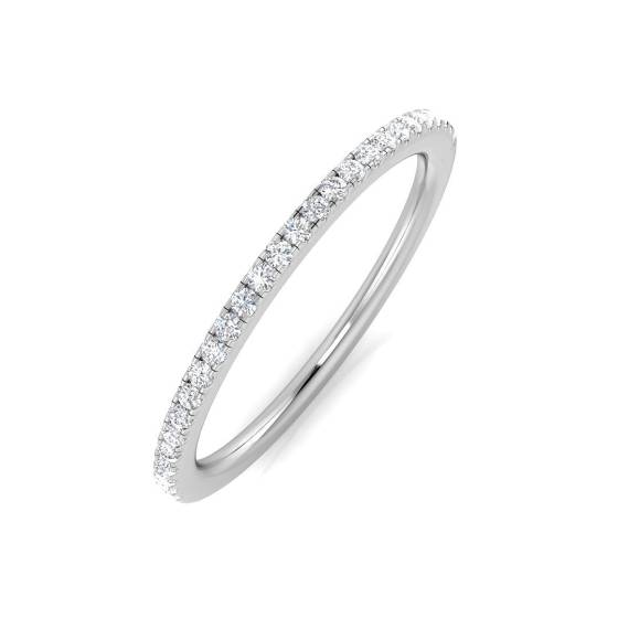 0.15ct SI2/G Round cut Natural Diamond Half Eternity Ring in 18k White Gold
