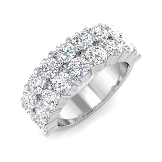 2.95ct SI1/G Round cut Natural Diamond Half Eternity Ring in Platinum