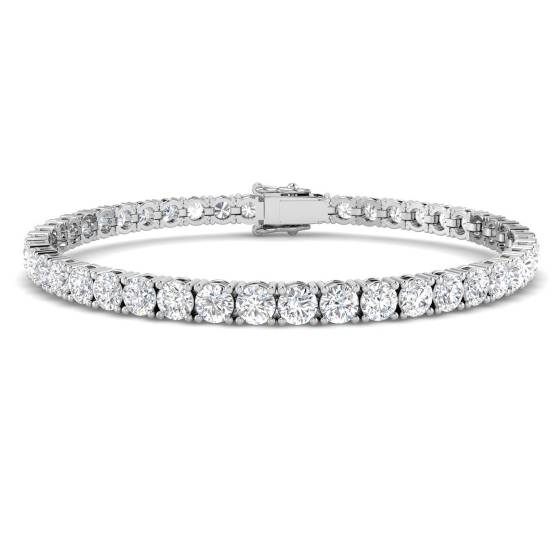 11.23ct SI2/G Round cut Natural Diamond Tennis Bracelet in 18k White Gold