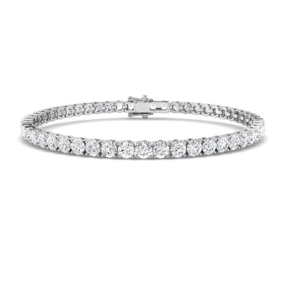 7.65ct SI1/G Round cut Natural Diamond Tennis Bracelet in 18k White Gold