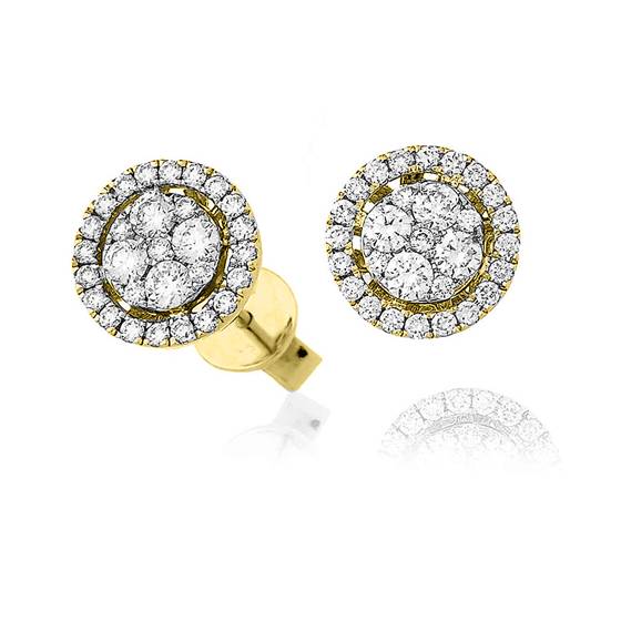 Unique Round Diamond Knot Cluster Earrings