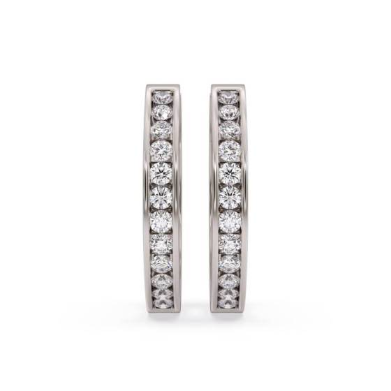 0.50ct Modern Round Diamond Hoop Earrings