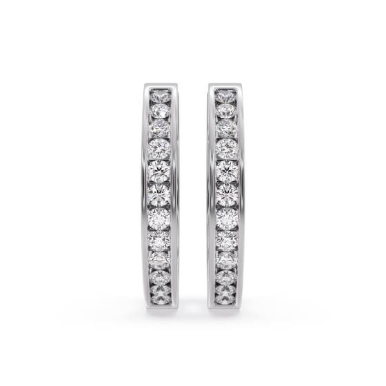 0.50ct Modern Round Diamond Hoop Earrings