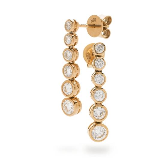 0.80ct Modern Round Diamond Drop Earrings