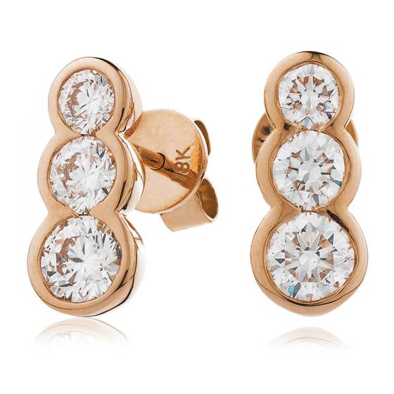 1.00ct Modern Round Diamond Drop Earrings