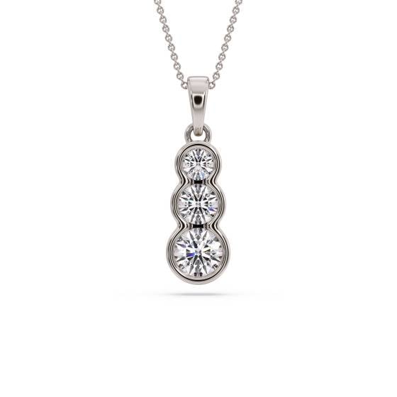 Elegant Round Diamond Trilogy Pendant