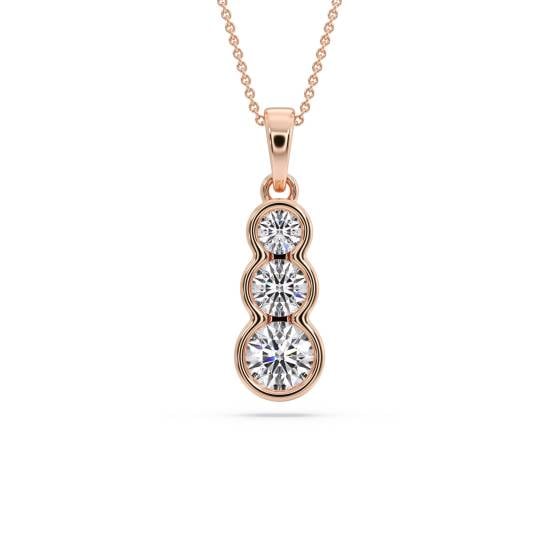 Elegant Round Diamond Trilogy Pendant