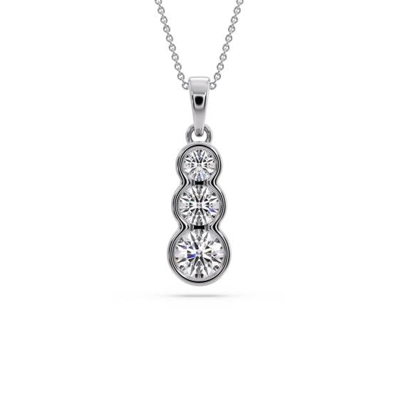 Elegant Round Diamond Trilogy Pendant