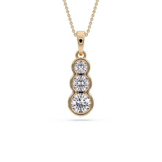 Elegant Round Diamond Trilogy Pendant