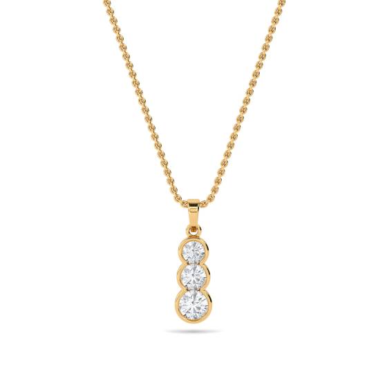 0.50ct VS/F-G Round Cut Labgrown Diamond Trilogy Pendant and Chain