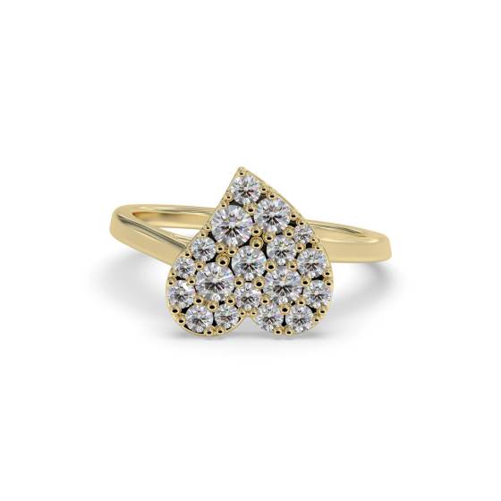 0.25ct Elegant Heart Shaped Round Diamond Cluster Ring
